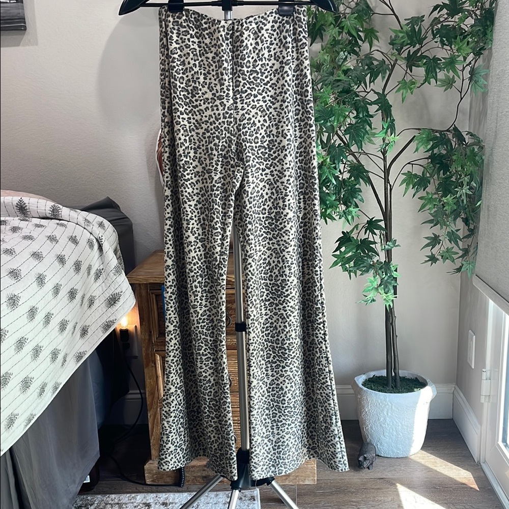 Leopard Print Flared Pants
